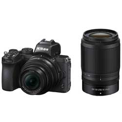 Nikon Z50 Mirrorless Camera with Z DX 16-50mm f/3.5-6.3 VR & Z DX 50-250mm f/4.5-6.3 VR Lens with Additional Battery & 64 GB SD Card