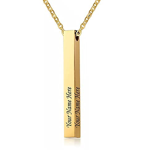 Personalised Stylish Brass Gold plated Customised Beautiful Name Pendant Locket Necklace