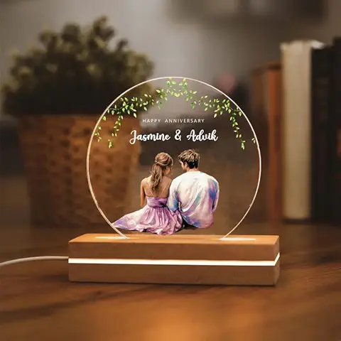 Customised Led Lamp, Couple Gifts for Wedding, Valentine Gift, Gift Items Women, Men, Birthday Gift Girlfriend, Personalised Gift Girls, Boys (Design 7)