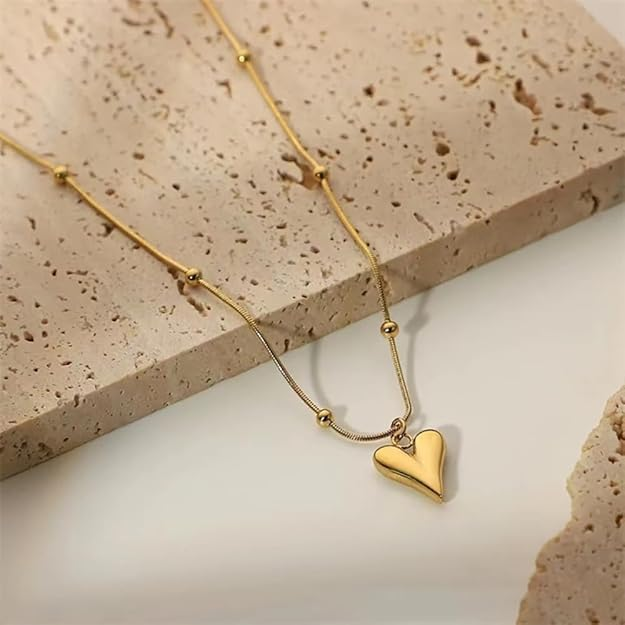 MEENAZ pendant necklace chain for women girls Love anti tarnish stainless steel gold stylish Neck Chain | Heart Locket